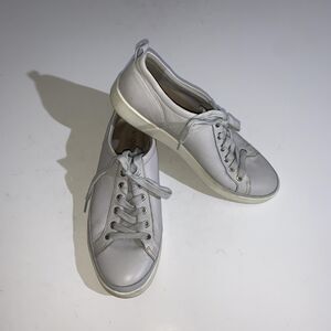 Vionic Winny Shoes Womens Size 9.5 Gray Leather Lace Up Comfort Casual Sneakers